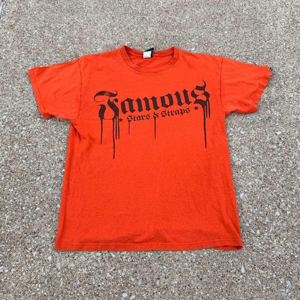 Famous Stars and Straps Orange Graphic T-Shirt